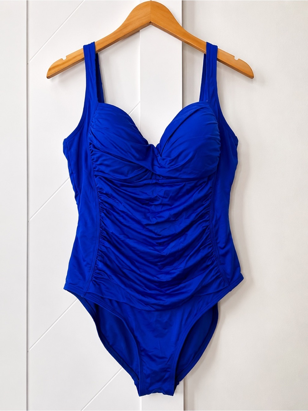 Liz Claiborne Ruched One Piece Swimsuit Royal Blue Size 10